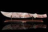 Wicked, Polished Rose Quartz Crystal Sword With Stand #191957-1